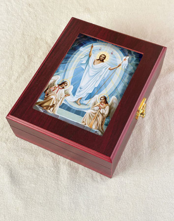 Christ Resurrected Cherrywood Box
