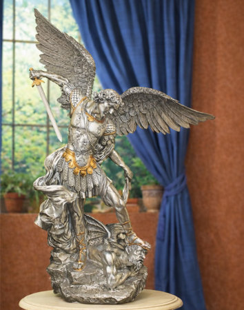 Saint Michael the Defender Pewter Style 29 inches
