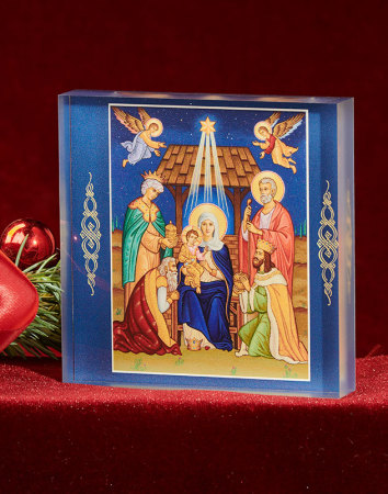 Glory to the Newborn King Acyrlic Glass Icon