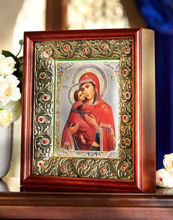 Ornamental Style Icon Shrine with crystals