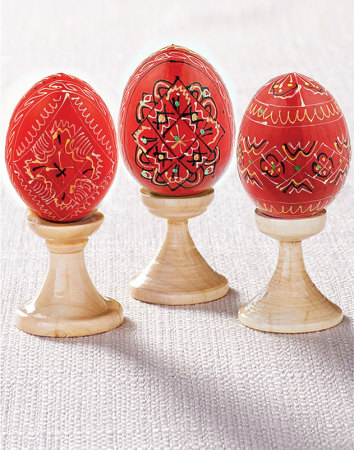 Red Easter Egg Trio