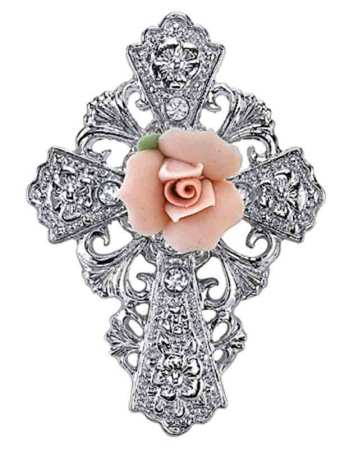 Rose Cross Broach