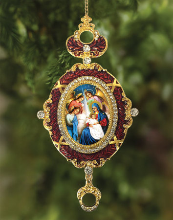 Adoring Angels Red Enamel Ornament