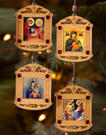 Wooden Icon Ornament Set