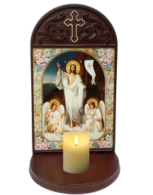 Christ Victorious Wooden Home Icon Shrine