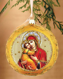 Gold Virgin Mary Icon Ornament