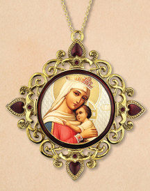 Jeweled Filigree  Virgin of Hope Ornament