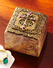 Crystal Cross Stone Box