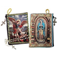Saint Michael and Guadalupe rosary Pouches - set of 6