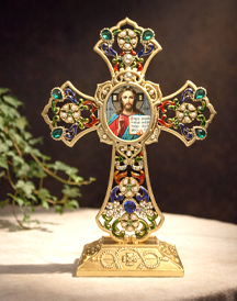 Jeweled Filigree Standing Crosses