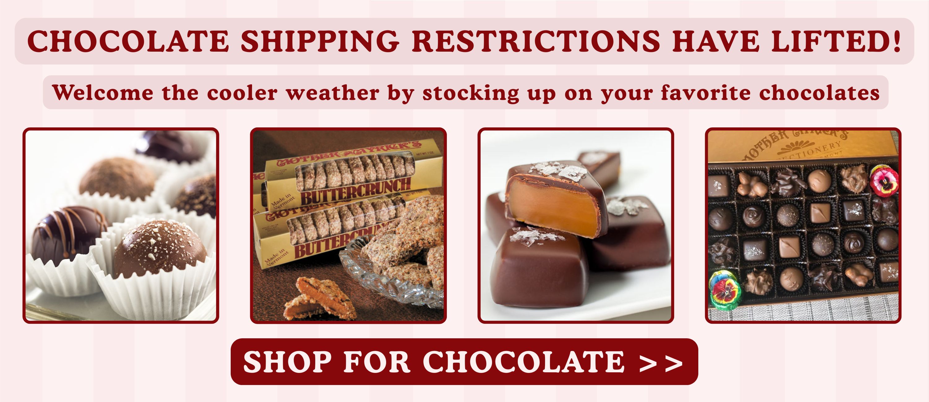 Warm weather shipping restrictions have lifted