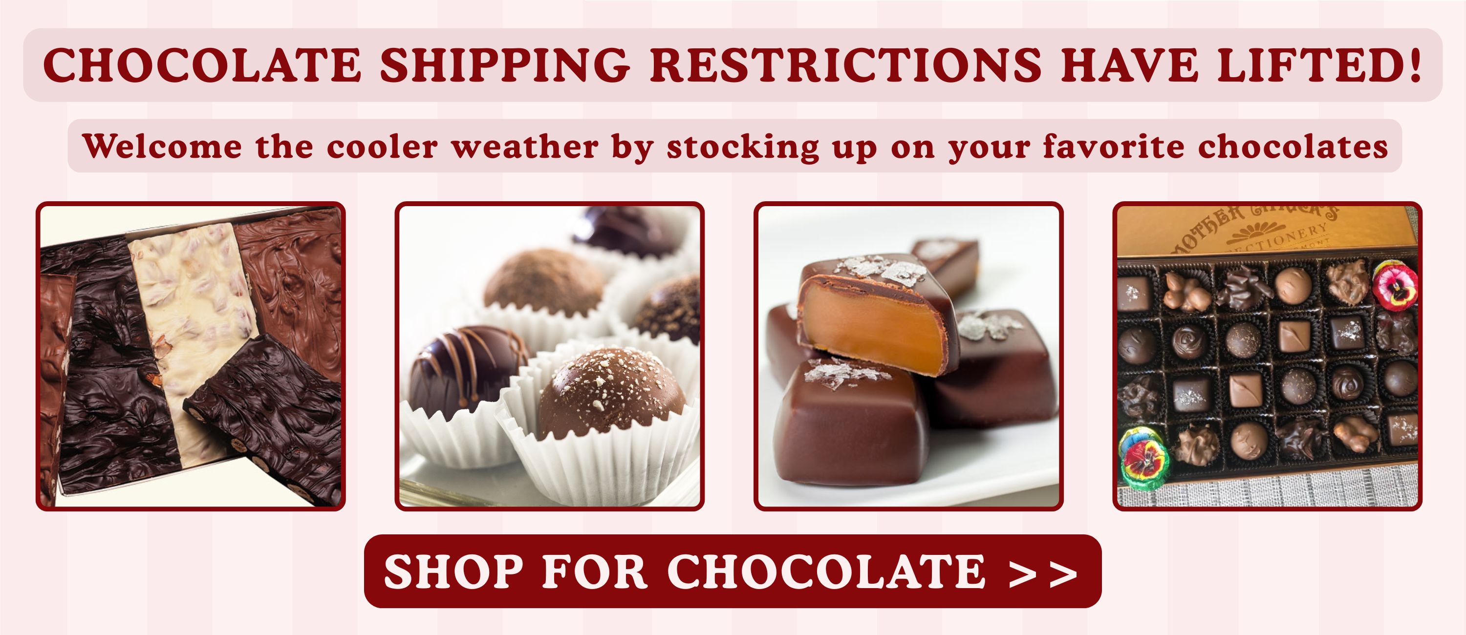 Warm weather shipping restrictions have lifted