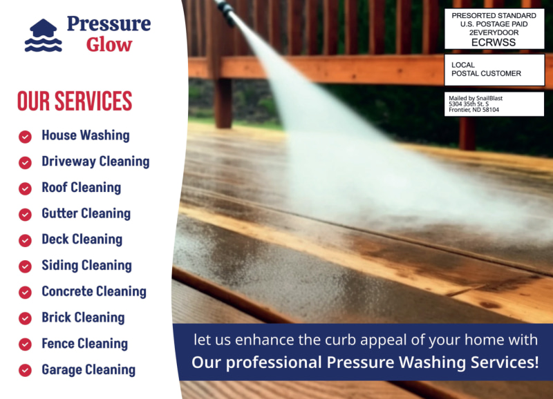 Pressure Washing Postcard Templates