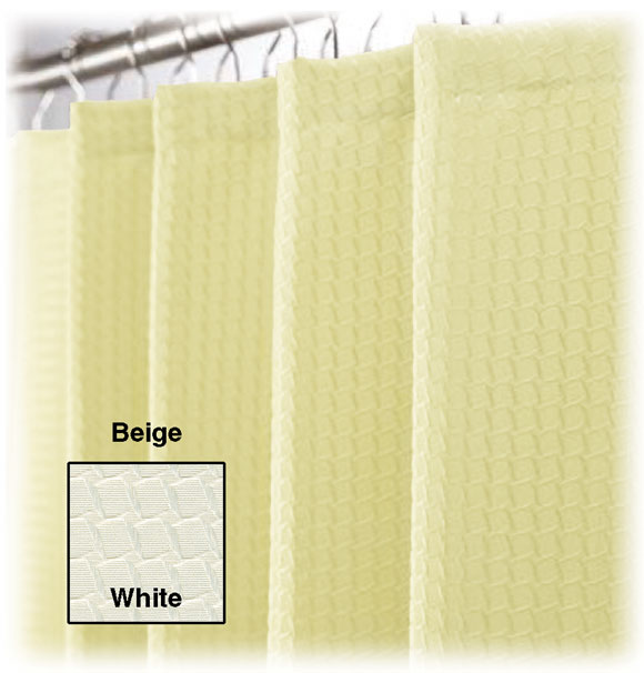 LodgMate Jacquard Shower Curtain 71 x 71, Hotel Shower Curtains