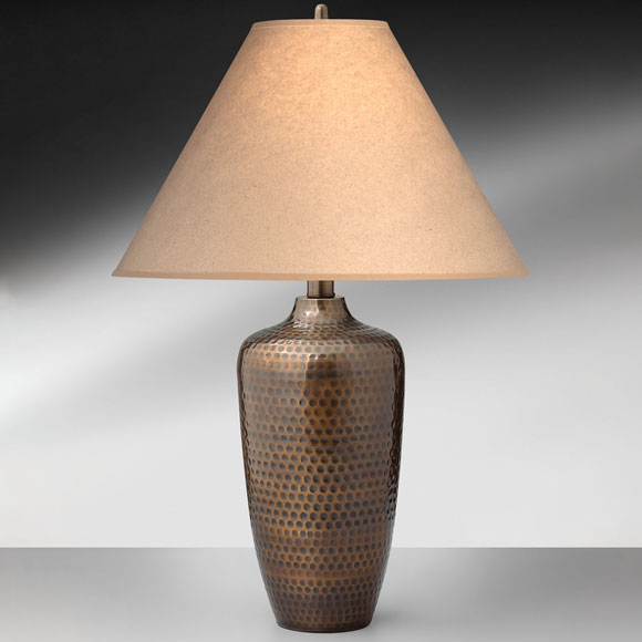 29″ Hammered Bronze Table Lamp