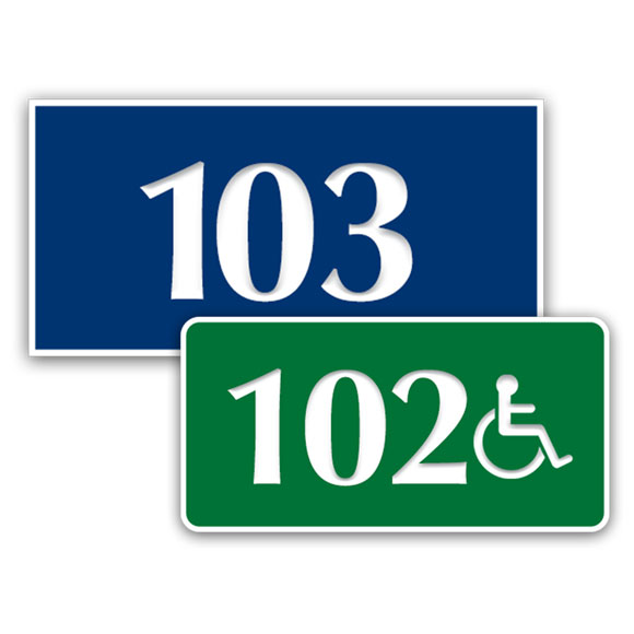 1.5x3 Custom Engraved Plastic Room Number Signs