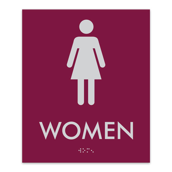 Essential ADA Braille Women Restroom Sign National Hospitality