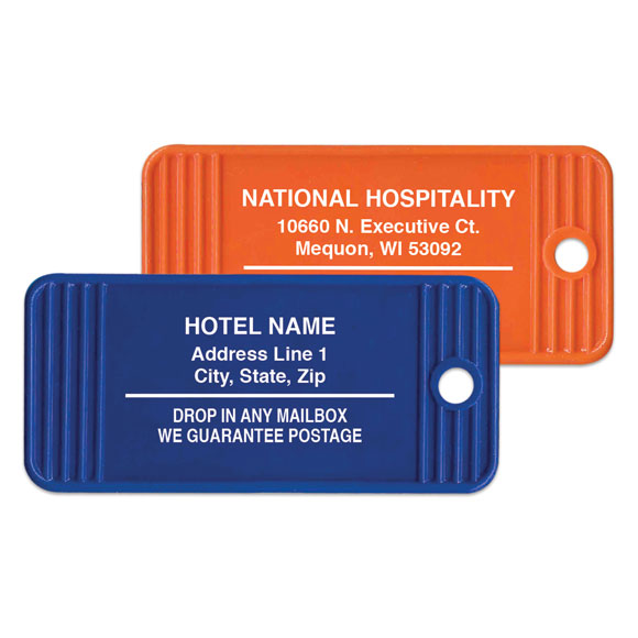 Rectangular Screen Printed Key Tags National Hospitality