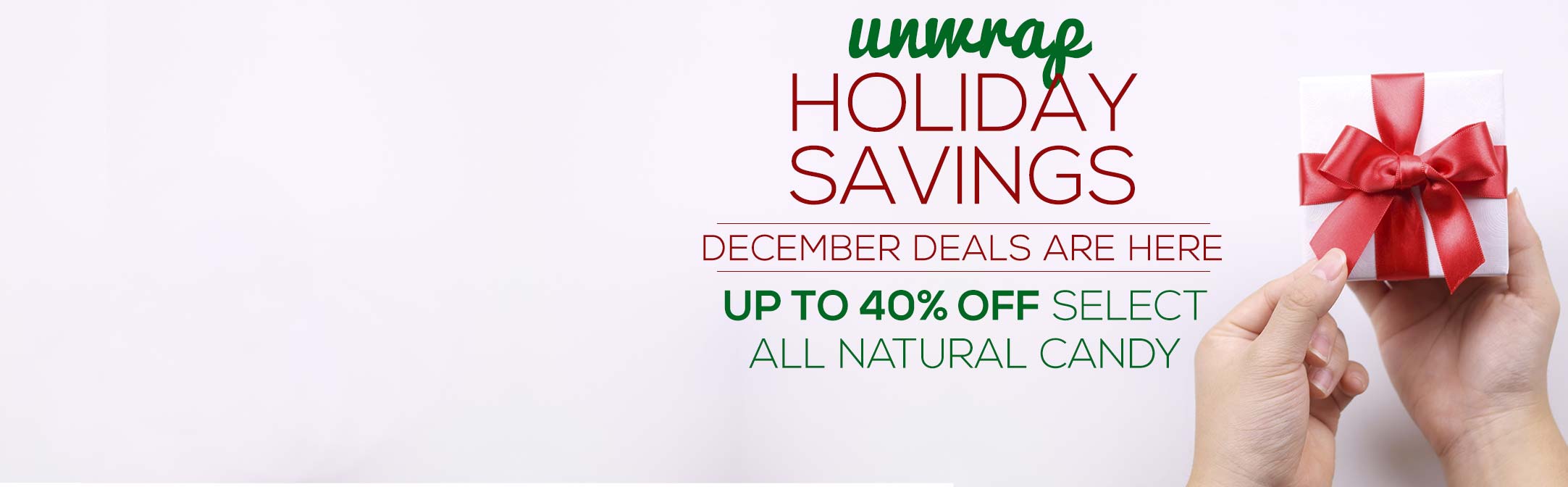 December deals up to 40% off select favorite holiday and year round favorites.