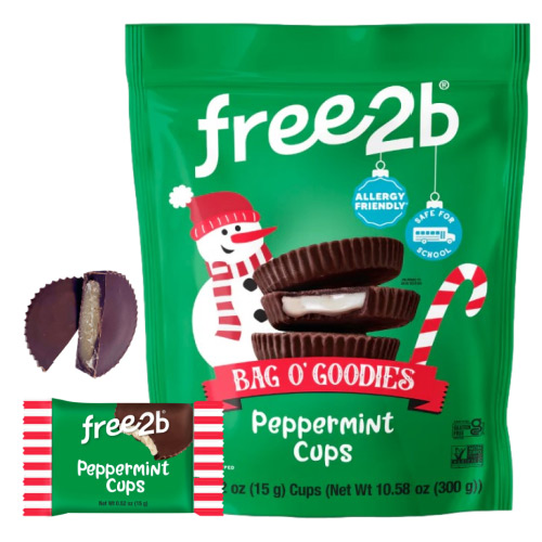 free2b Bag O' Goodies - Peppermint Cups (Singles) - Dark Chocolate * 20 PC