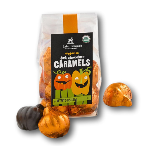 Lake Champlain Organic Pumpkins Gift Bag - Dark Chocolate Caramel * 10 PC