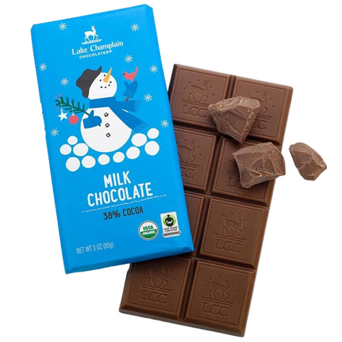 Lake Champlain Organic Holiday Chocolate Bar - Milk (38% Cocoa) * 3 OZ