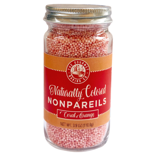 Naturally Colored Nonpareils - Coral Orange * 3.9 OZ