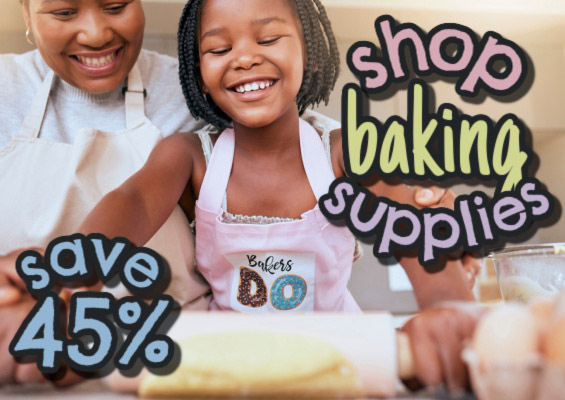shop baking supplies: save 45%