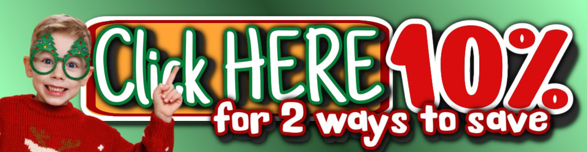 Banner with child, 10% off, click to save