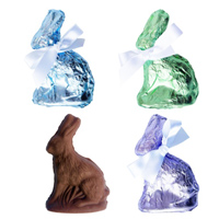Thompson Fair Trade Chocolate (Milk) - Sitting Bunny in Colored Foil - Product Image