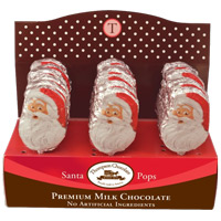 Thompson Fair Trade Chocolate - Milk - Santa Lollipop * 18 PK