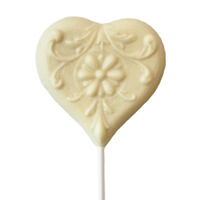 Vermont Nut Free Chocolate - Fancy Heart Pop (White) - Product Image