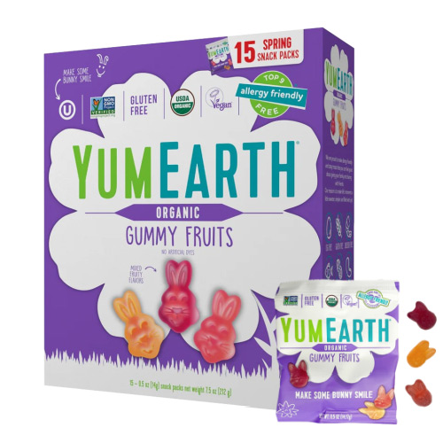 YumEarth Organic Spring Bunny Gummy Fruits - Snack Size * 15 SnPk