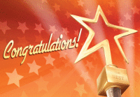 Congratulations Trophy Deband Greeting Card - Qty 50 Congratulations Trophy Deband Greeting Card - Qty 50