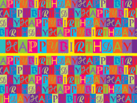 Happy Birthday Colorful Squares Greeting Card - Qty 50 Happy Birthday Colorful Squares Greeting Card - Qty 50