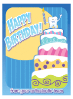 Five Layer Birthday Cake With Happy Tooth Greeting Card - Qty 50 Five Layer Birthday Cake With Happy Tooth Greeting Card - Qty 50