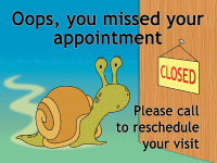 Snail Missed Appointment Postcard - Qty 100
