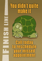 Turtle Missed Appointment Postcard - Qty 100