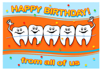 Braced Molars Birthday Greeting Card - Qty 50 Braced Molars Birthday Greeting Card - Qty 50