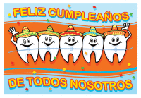 Braced Molars Spanish Birthday Postcard - Qty 100
