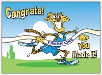 Racing Cheetah Deband Greeting Card - Qty 50 Racing Cheetah Deband Greeting Card - Qty 50