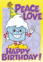 Peace Love Birthday Cupcake Greeting Card - Qty 50 Peace Love Birthday Cupcake Greeting Card - Qty 50