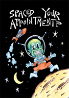 Space Alien Missed Appointment Postcard - Qty 100