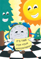 Alarm Clock Time for Appointment Recall Postcard - Qty 100