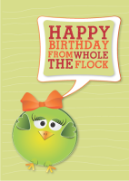 Happy Birthday from the Whole Flock Postcard - Qty 100