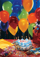 Cake and Balloons Happy Birthday Greeting Card - Qty 50 Cake and Balloons Happy Birthday Greeting Card - Qty 50