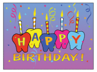 Birthday Molars with Candles Greeting Card - Qty 50 Birthday Molars with Candles Greeting Card - Qty 50