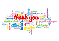 Word Cloud Thank You Greeting Card - Qty 50