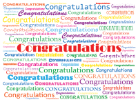 Congratulations Word Cloud Deband Greeting Card - Qty 50 Congratulations Word Cloud Deband Greeting Card - Qty 50