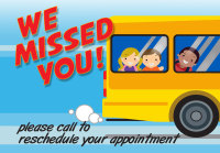 School Bus Missed Appointment Postcard - Qty 100